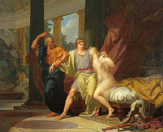 Baron Jean-Baptiste Regnault Socrates Tears Alcibiades from the Embrace of Sensual Pleasure China oil painting art